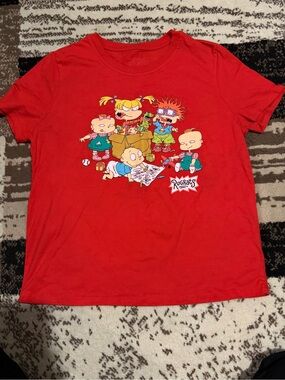 Womens Red Nickelodeon Rugrats Baby tee